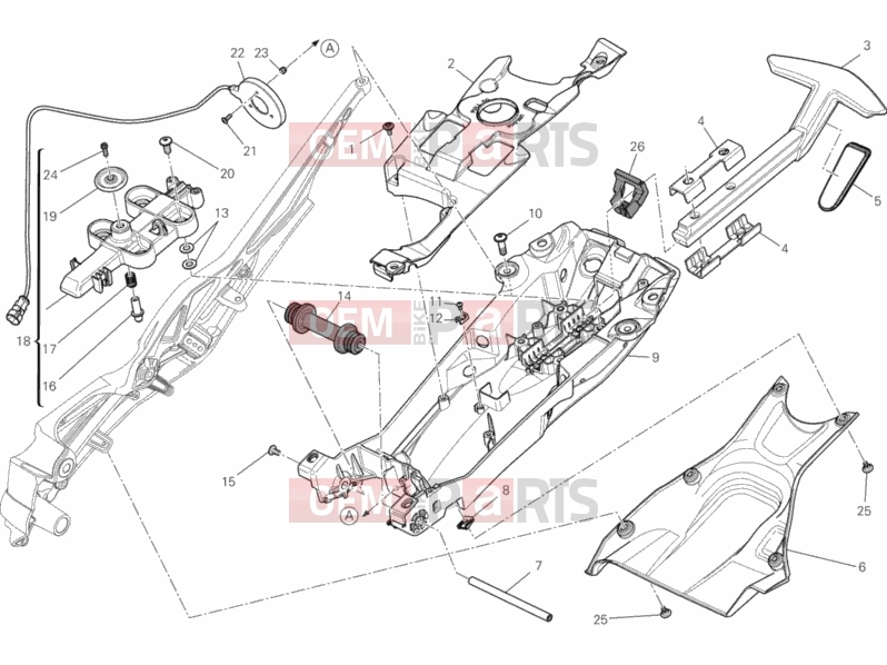 DUCATI 2013 Diavel BRA REAR FRAME COMP. » FRAME