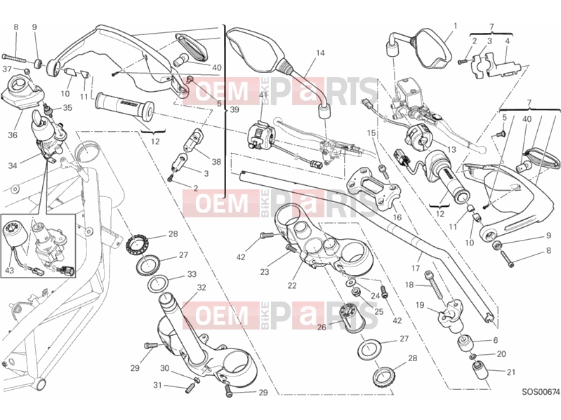 DUCATI 2013 HYPERSTRADA HANDLEBAR AND CONTROLS » HANDLE BAR