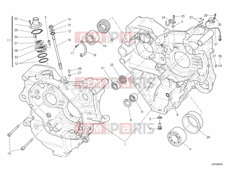 DUCATI 2012 Diavel CRANKCASE » ENGINE CASE