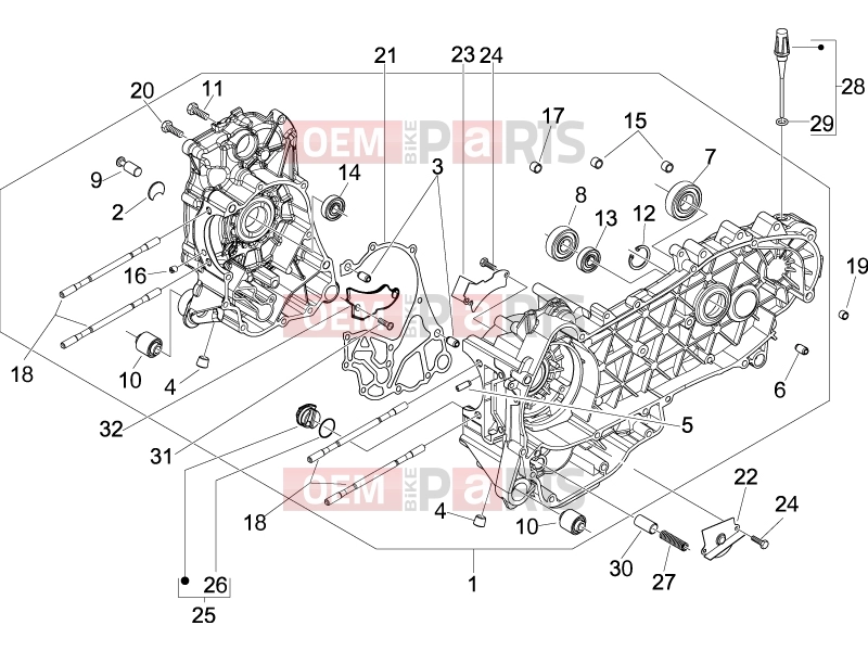 PIAGGIO Beverly 125 Engine » Crankcase