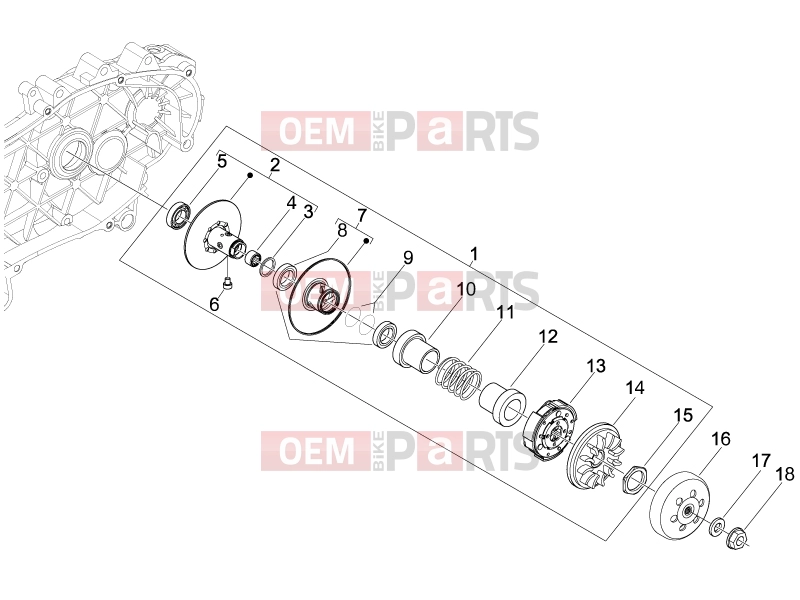 Engine » Driven pulley - Piaggio Beverly 125 Tourer 2009