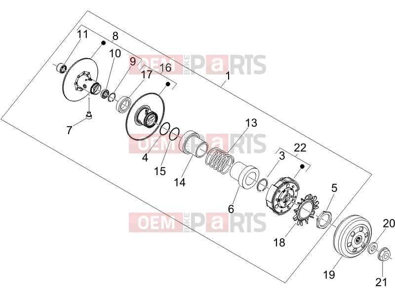Engine » Driven pulley - Piaggio Beverly 250 ie 2006