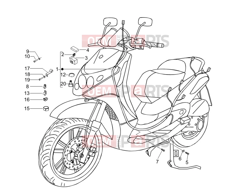 Electrical system » Main cable harness - Piaggio Beverly 250 ie 2007