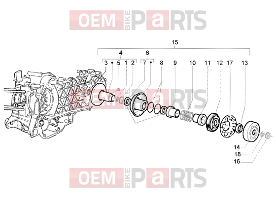Engine » Driven pulley - Piaggio Beverly 250 RST