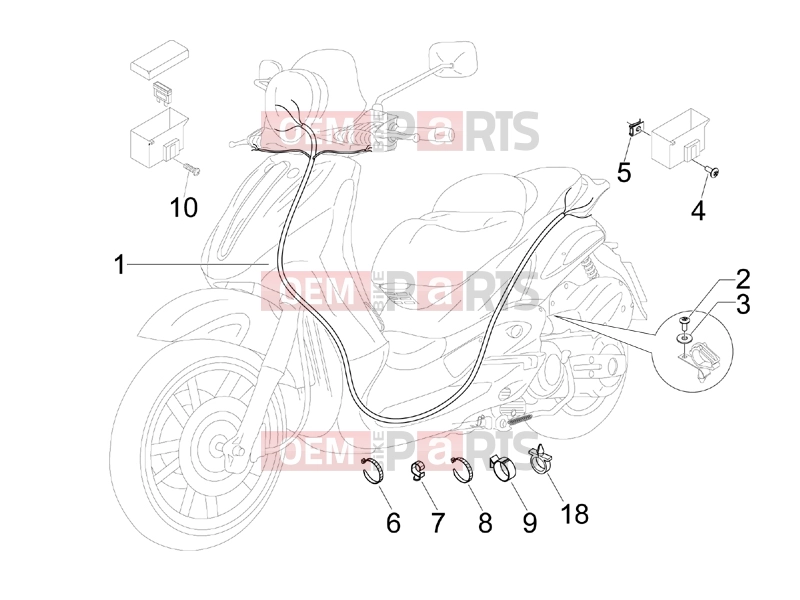 Electrical system » Main cable harness - Piaggio Beverly 250 Tourer 2008