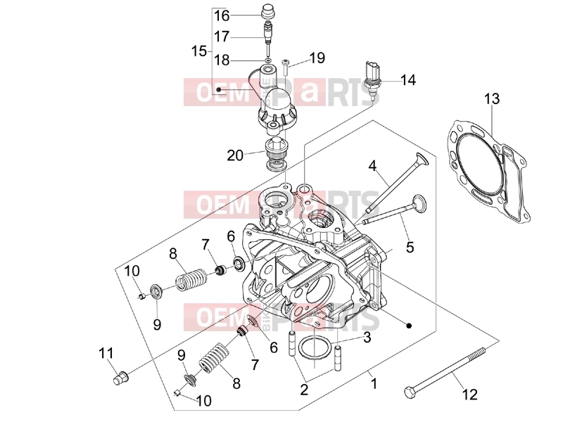 Engine » Head unit - Valve - Piaggio Beverly 250 Tourer 2009