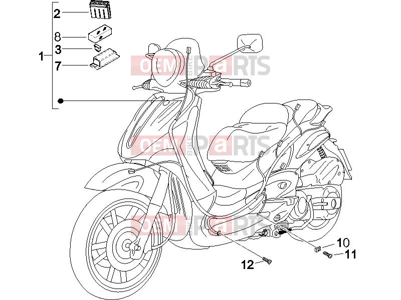 Electrical system » Main cable harness - Piaggio Beverly 500 2005