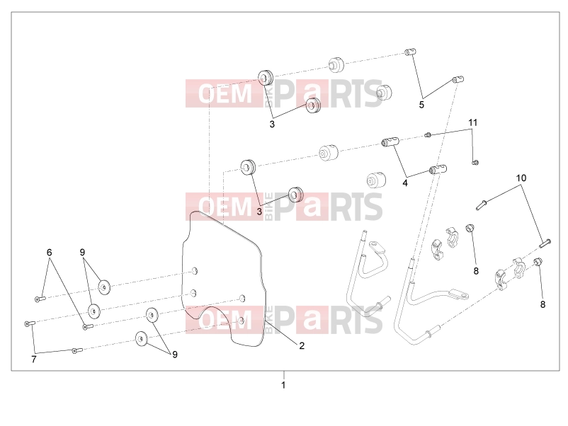 PIAGGIO Beverly 500 Cruiser Frame - Plastic parts - Coachwork » Windshield - Glass