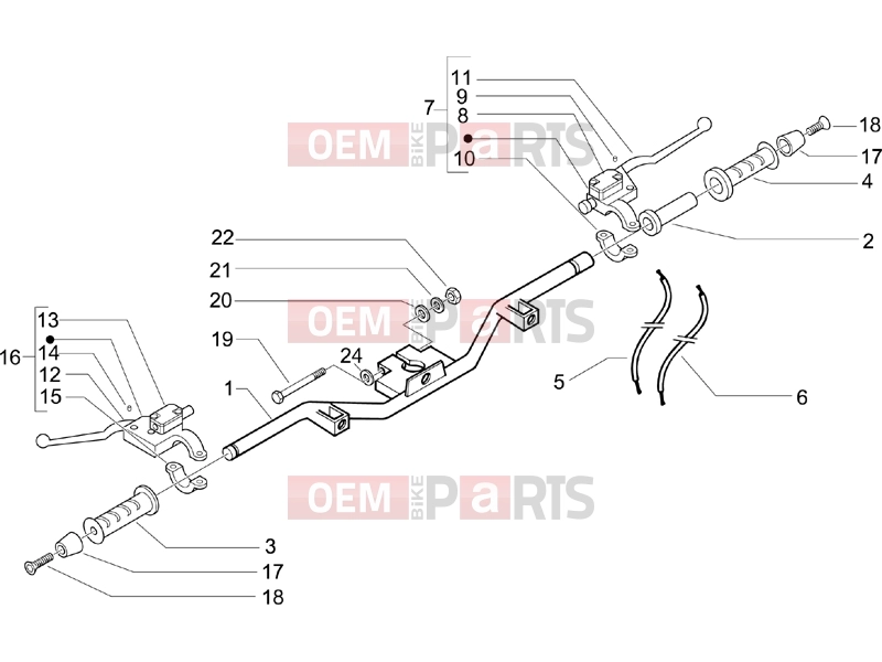 Handlebars/Steering » Handlebars - Master cil. - Piaggio BV 500 ( USA / CA ) 2007