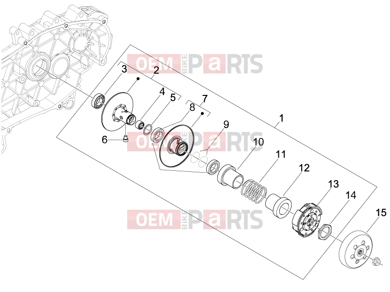 Engine » Driven pulley - Piaggio Fly 100 2012