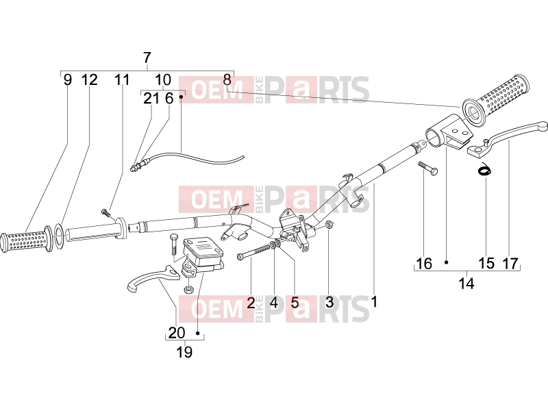 Handlebars/Steering » Handlebars - Master cil. - Piaggio Fly 125 2007