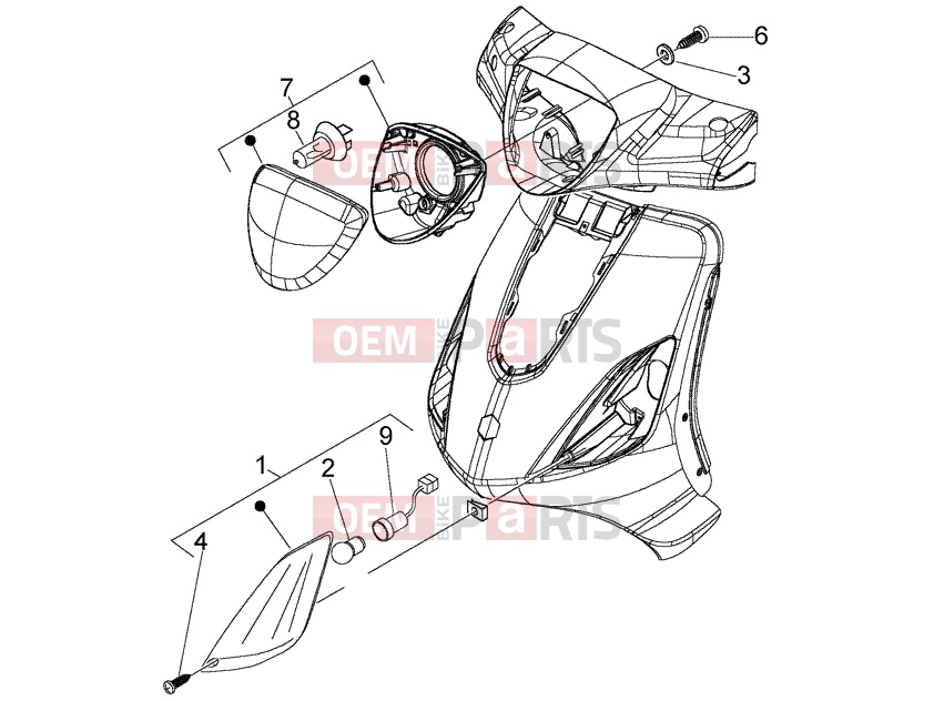 PIAGGIO Electrical system » Front lights