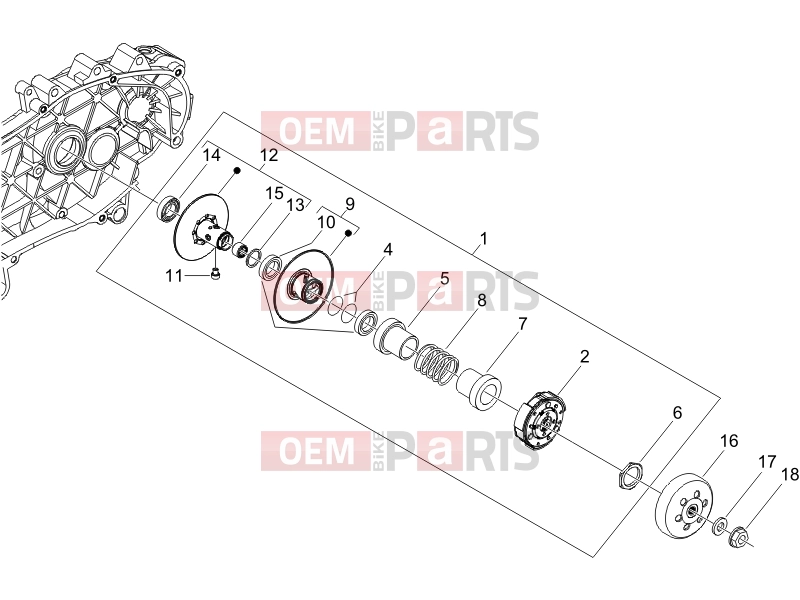 Engine » Driven pulley - Piaggio Fly 150 2007