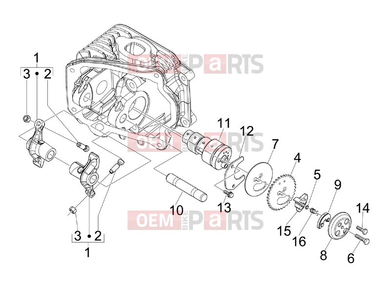 Engine » Rocking levers support unit - Piaggio Fly 150 2008