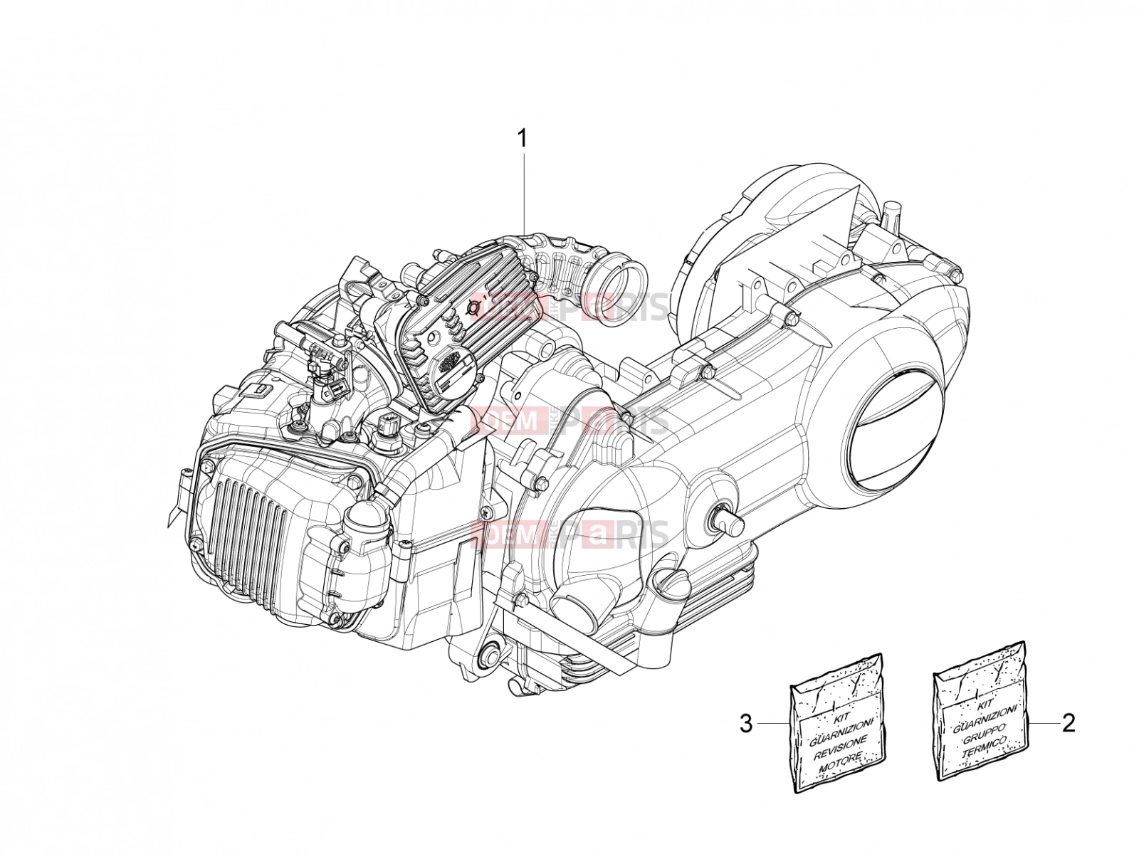 PIAGGIO Fly 150 Engine » Engine, assembly