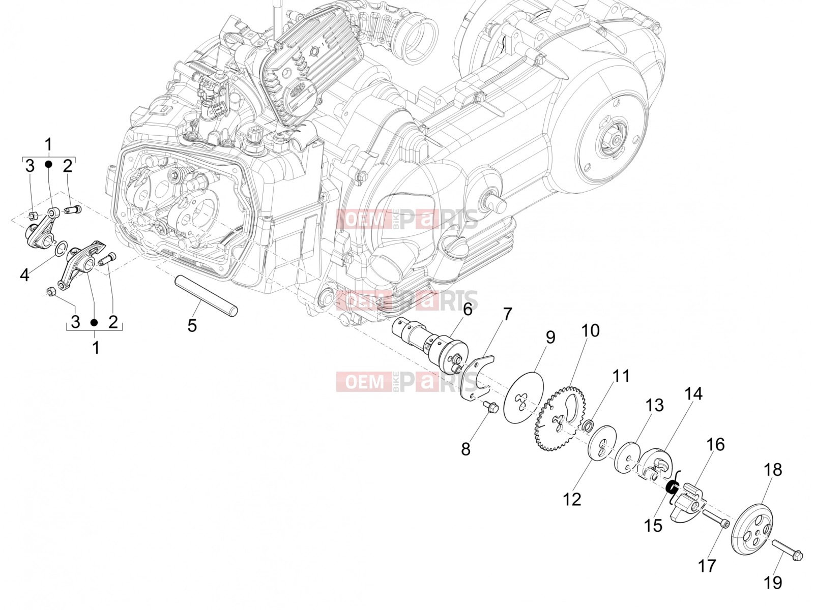 PIAGGIO Fly 150 Engine » Rocking levers support unit