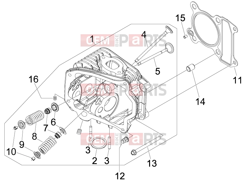 Engine » Head unit - Valve - Piaggio Fly 150 2008