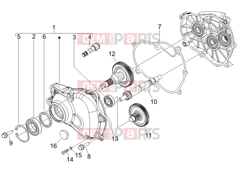 Engine » Reduction unit - Piaggio Fly 150 2008