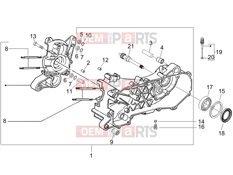 Engine » Crankcase - Piaggio Fly 50 2T 2006