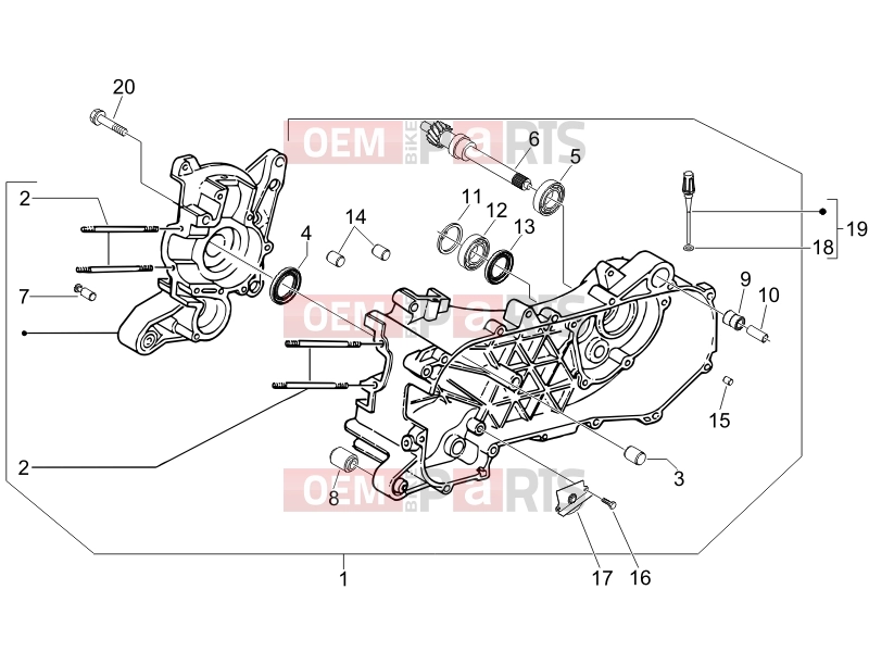 PIAGGIO Fly 50 4T Engine » Crankcase