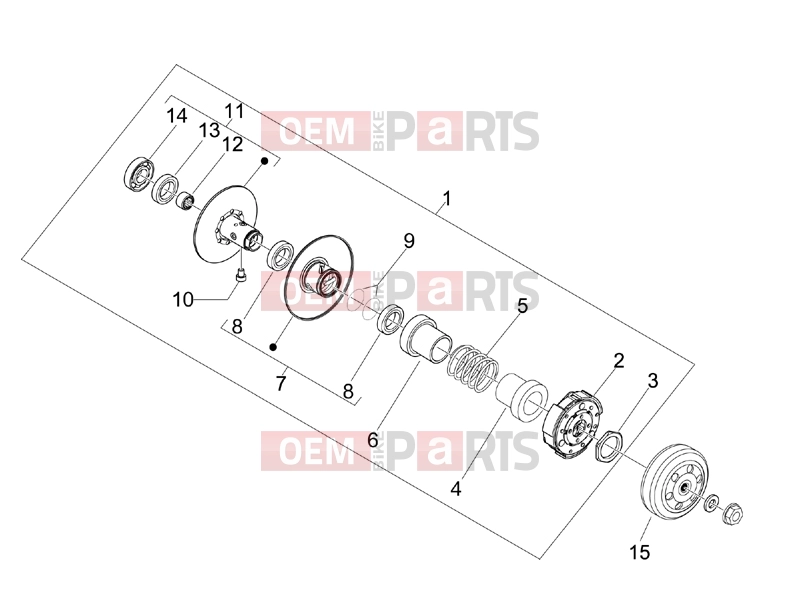 Engine » Driven pulley - Piaggio Fly 50 4T 2012