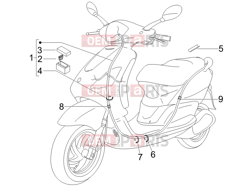 PIAGGIO Fly 50 4T Electrical system » Main cable harness