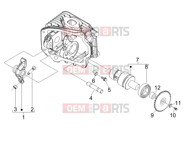 Engine » Rocking levers support unit - Piaggio Fly 50 4T 2V 2018