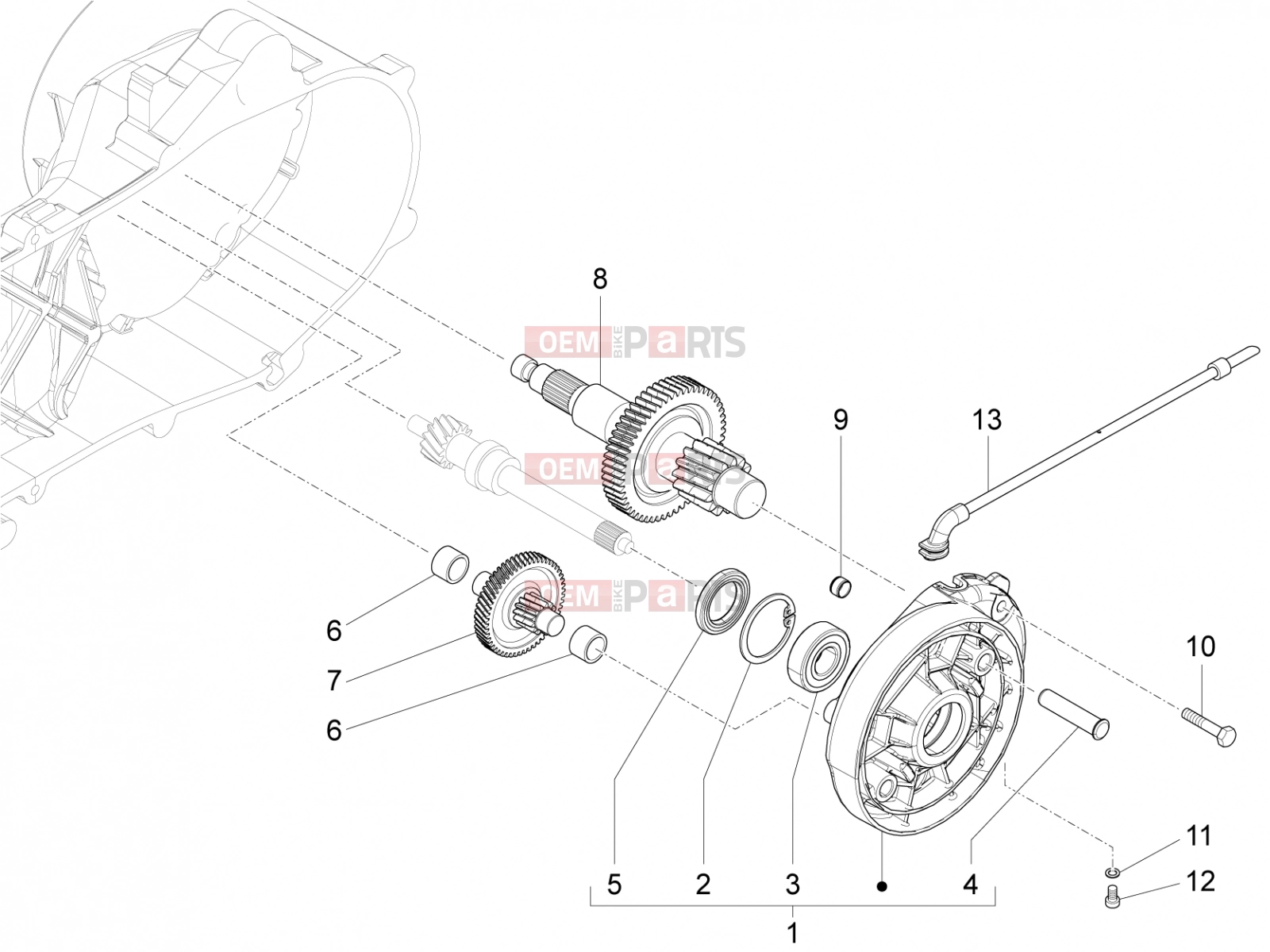 Engine » Reduction unit - Piaggio Fly 50 4T 4V 2015
