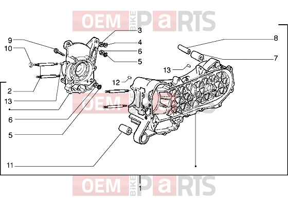 Engine » Crankcase - Piaggio Free 100