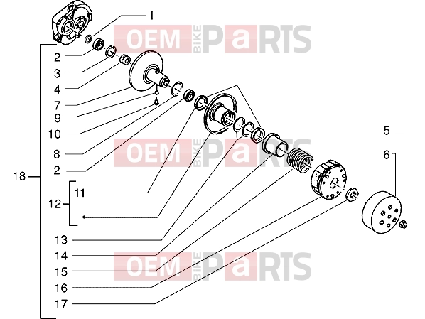 Engine » Driven pulley - Piaggio Free FL