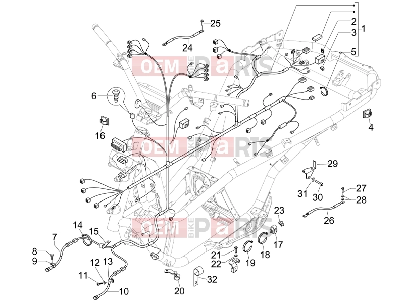 PIAGGIO MP3 400 ie Electrical system » Main cable harness