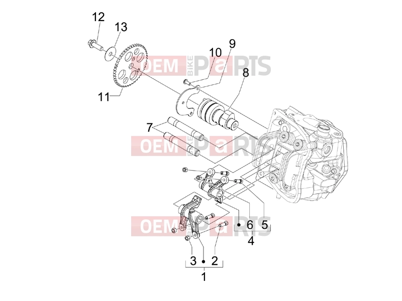 Engine » Rocking levers support unit - Piaggio MP3 400 ie 2010