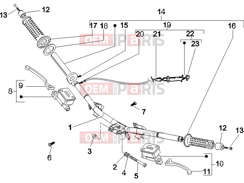 Handlebars/Steering » Handlebars - Master cil. - Piaggio NRG Power DD 2005