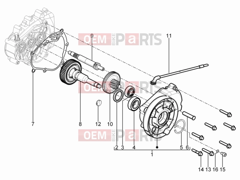 PIAGGIO Typhoon 125 4T 2V Engine » Reduction unit