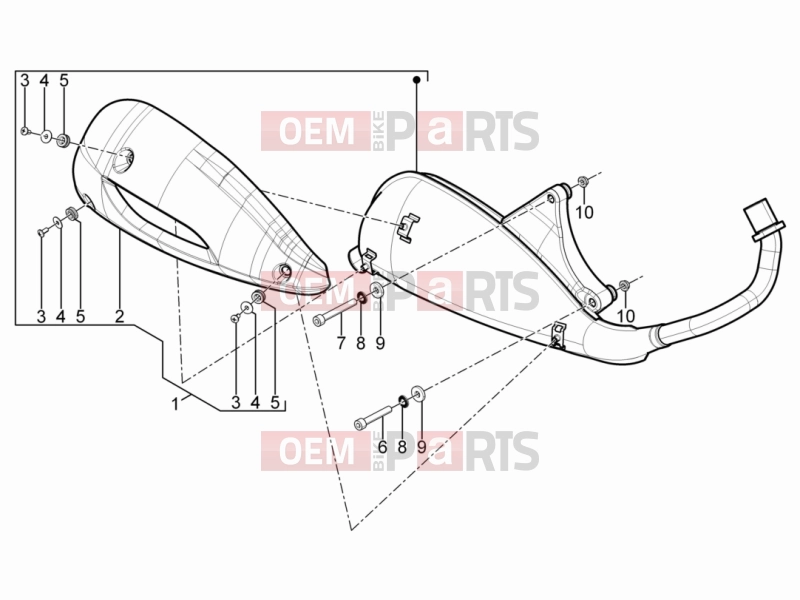 Engine » Silencer - Piaggio Typhoon 125 4T 2V 2012