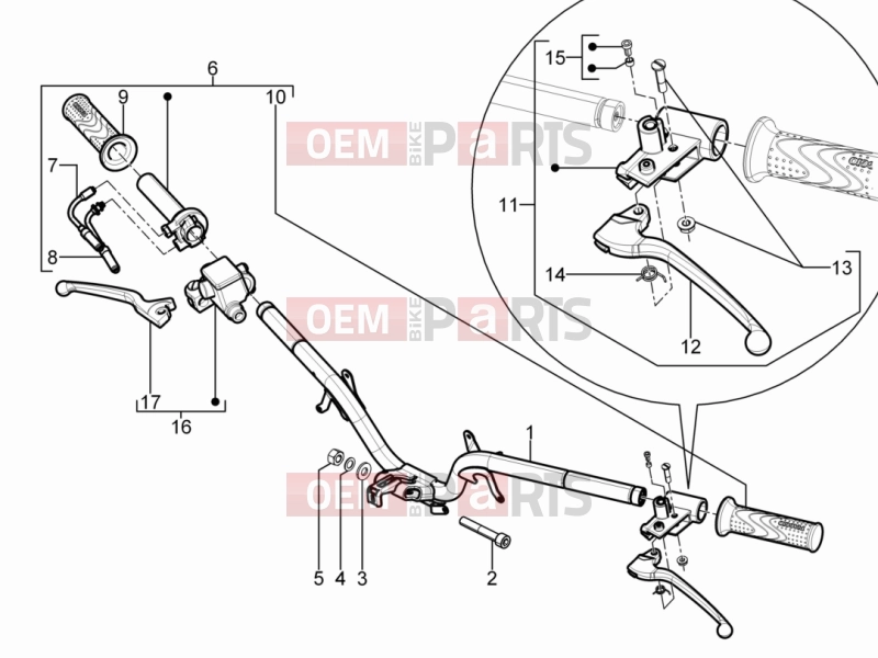 Handlebars/Steering » Handlebars - Master cil. - Piaggio Typhoon 125 4T 2V 2013