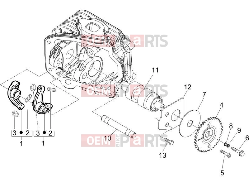 Engine » Rocking levers support unit - Piaggio Typhoon 125 4T 2V 2013