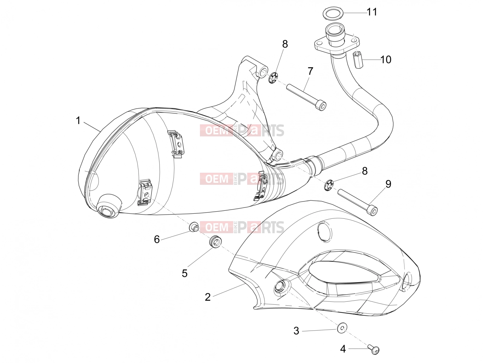 PIAGGIO Typhoon 50 4T 4V E2 (USA, CA) Engine » Silencer