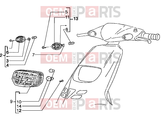 Electrical system » Headlamp - Piaggio Typhoon 50 X 2T