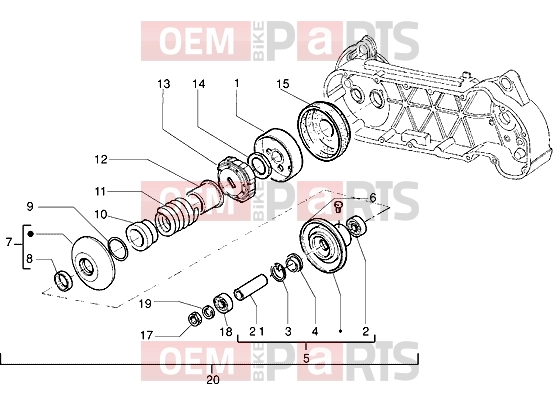 Engine » Driven pulley - Piaggio Velofax