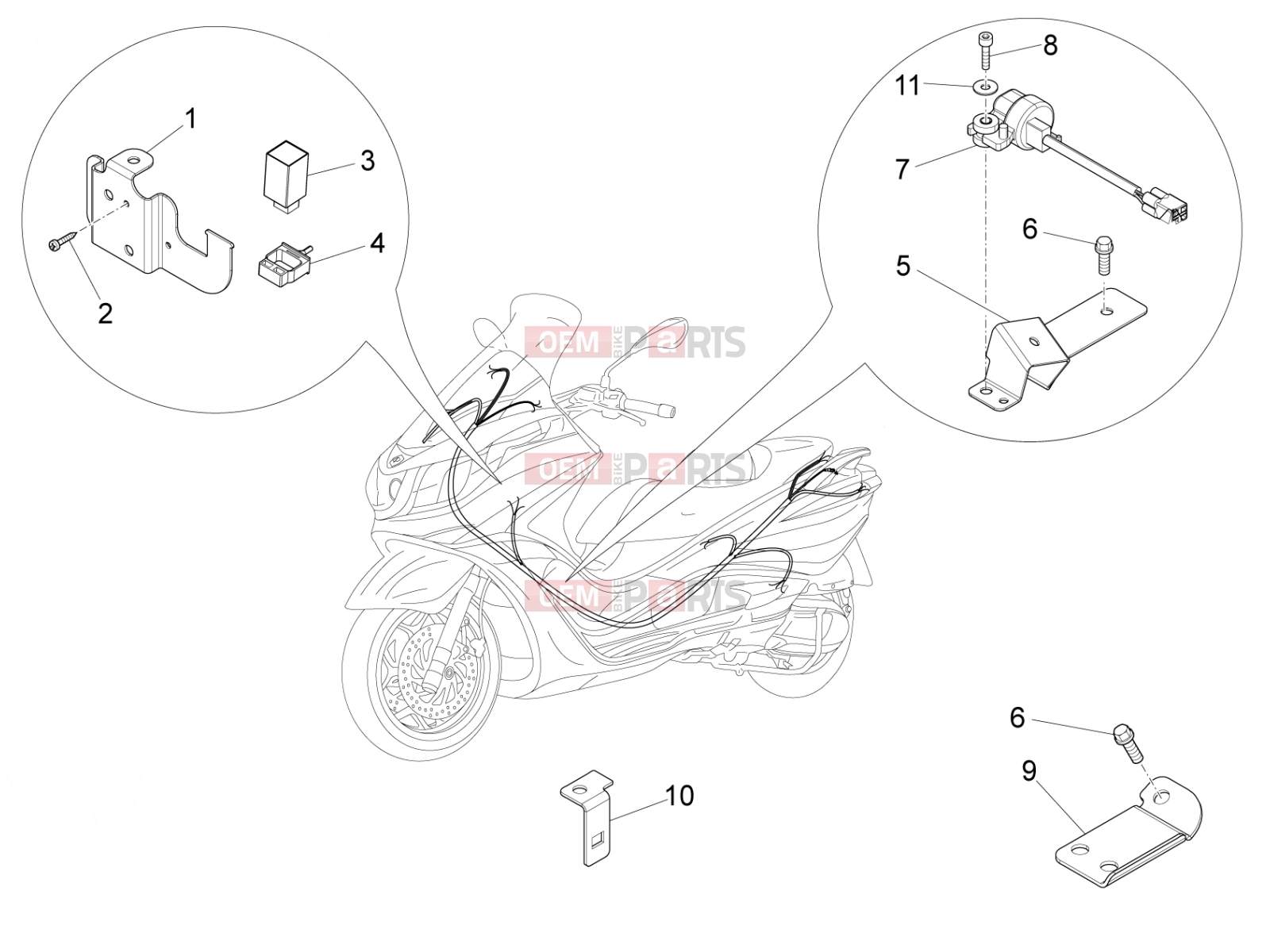 Electrical system » Electrical system components - Piaggio X10 500 4V I.E. 2013