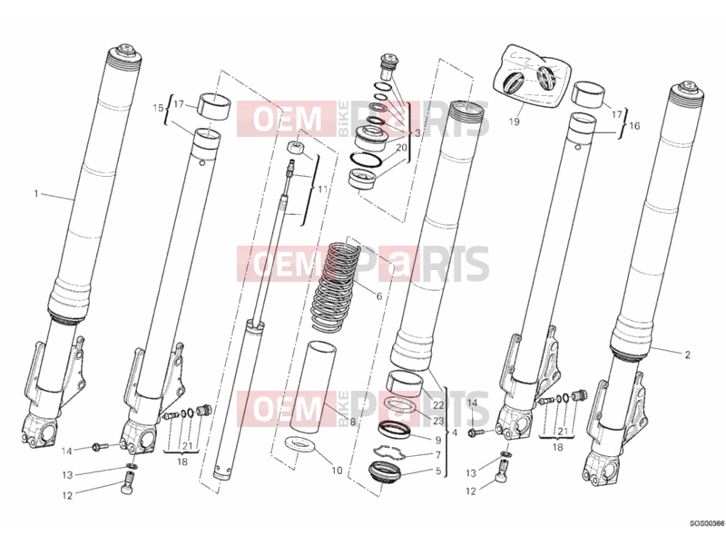 DUCATI 2008 Multistrada 1100 FRONT FORK » FRONT SUSPENSION