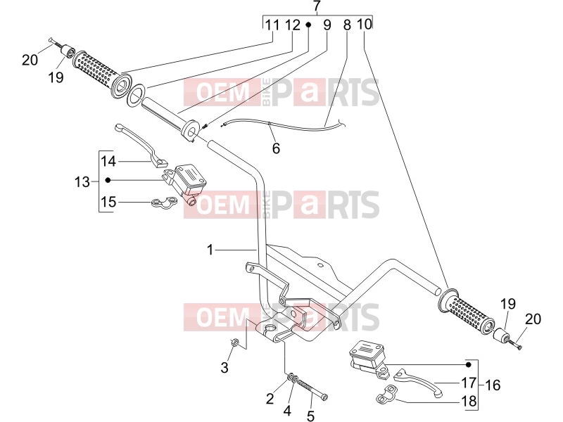 Handlebars/Steering » Handlebars - Master cil. - Piaggio X8 200 2005