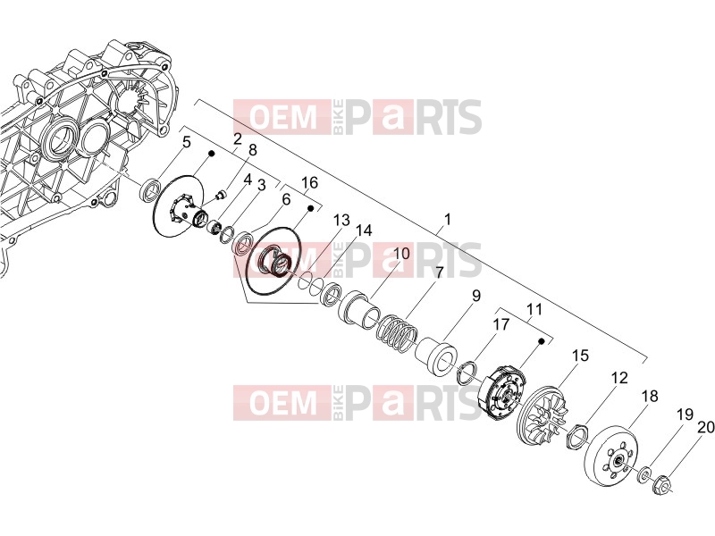 PIAGGIO X8 200 Engine » Driven pulley