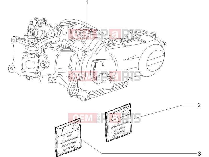 Engine » Engine, assembly - Piaggio X8 250 ie 2005