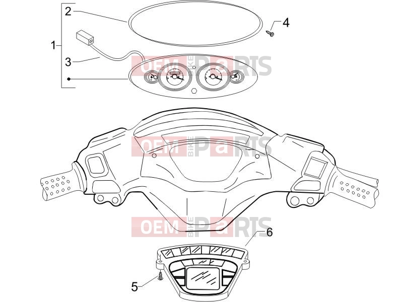 Handlebars/Steering » Meter combination - Cruscotto - Piaggio X9 125 Evolution 2007