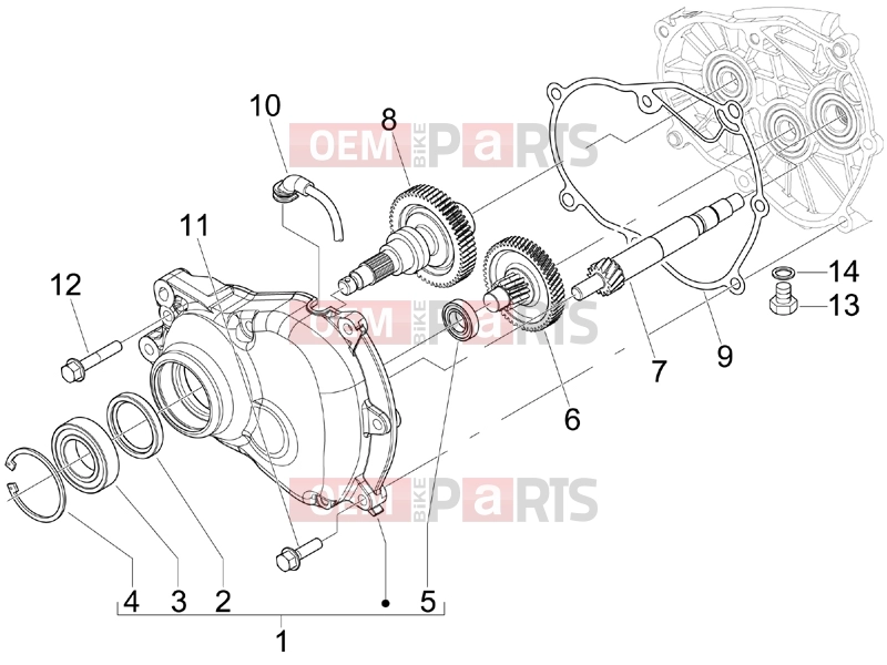 PIAGGIO X9 125 Evolution Engine » Reduction unit