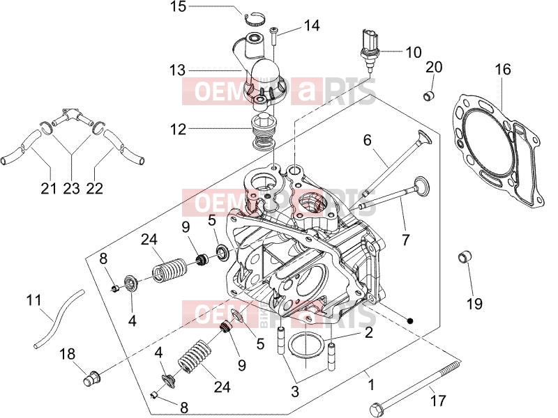 Engine » Head unit - Valve - Piaggio X9 125 Evolution 2005