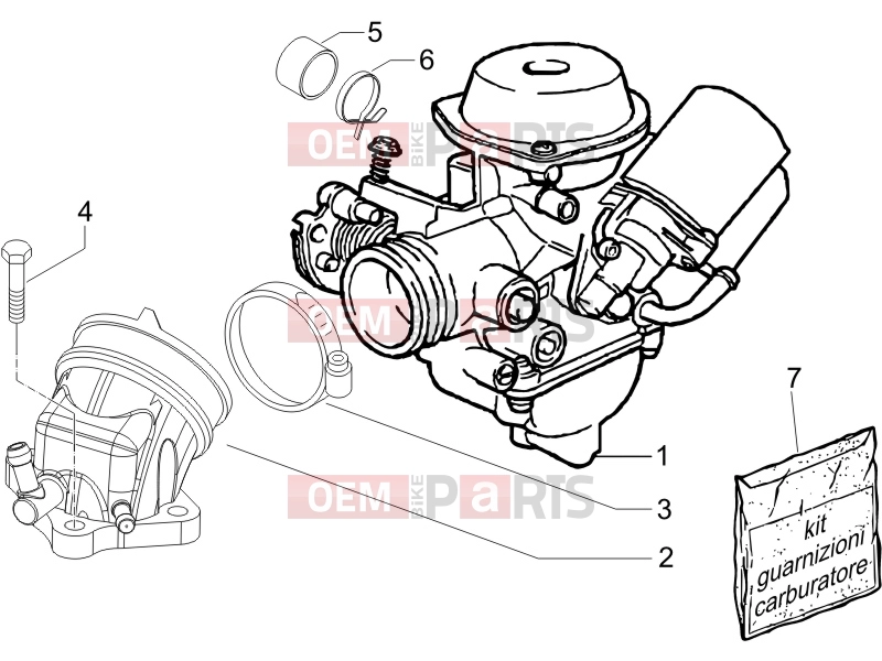 PIAGGIO X9 250 Evolution Engine » Carburettor, assembly - Union pipe