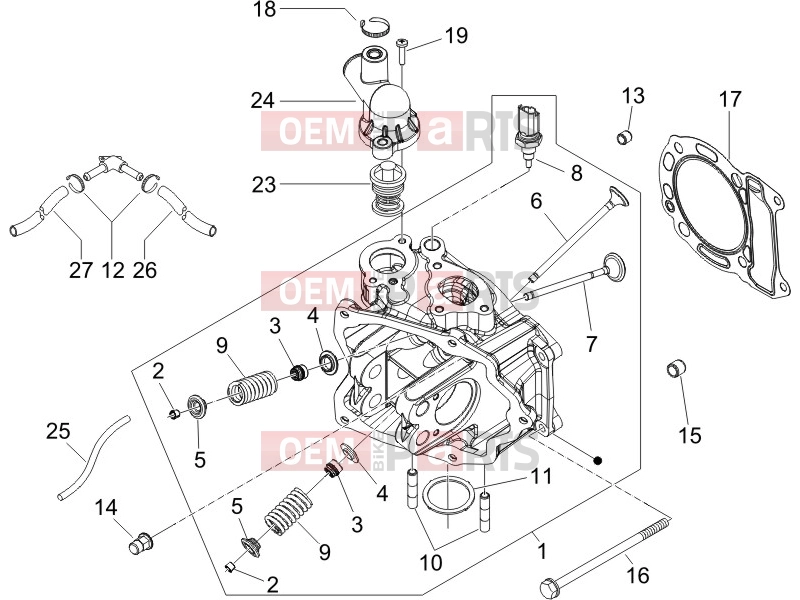 PIAGGIO X9 250 Evolution Engine » Head unit - Valve